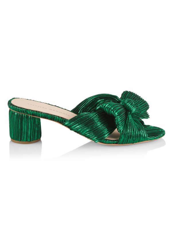 Loeffler Randall Emilia 50MM Pleated Lam Knotted Mules